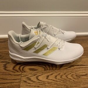 Adidas Adizero Afterburner 8 Metal Baseball Cleats White Gold Men Size 15 H00972
